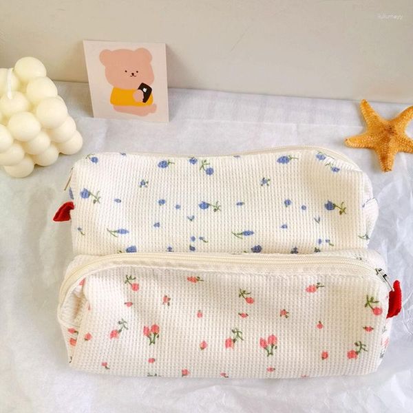 Sacos cosméticos kawaii meninas bolsas de maquiagem escola papelaria caneta bolsa suprimentos bonito lápis casos batom moeda bolsa armazenamento