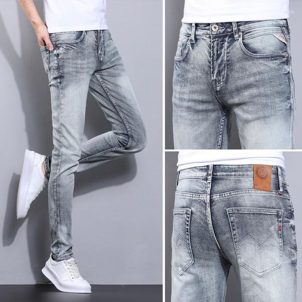 Jeans da uomo di alta qualità, classici alla moda, estivi, in denim, pantaloni da cowboy di lusso, traspiranti, comodi, stile street