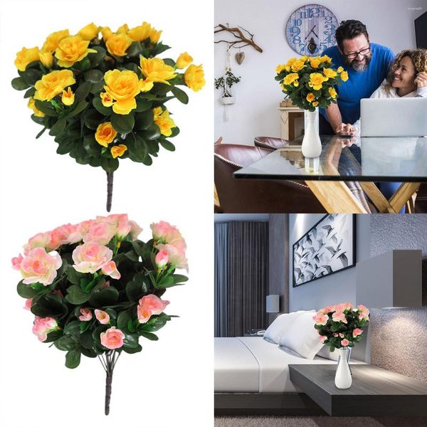 Fiori decorativi Azalee Bouquet di fiori ad alta imitazione Peonia Arredamento per la casa Simulazione Peonie Artificiali