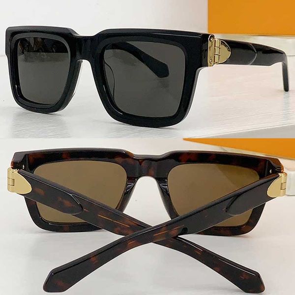 Designer quadrado óculos de sol mulheres moda preto acetato fibra quadro lente com mens vintage retângulo óculos de sol turismo férias óculos 2082