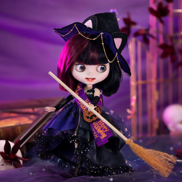 Puppen ICY DBS Blyth Puppe NoBL11712532 Halloween Kombination Mattes Gesicht mit Eckzähnen Gelenkkörper 16 BJD Anime Girl OB24 230907