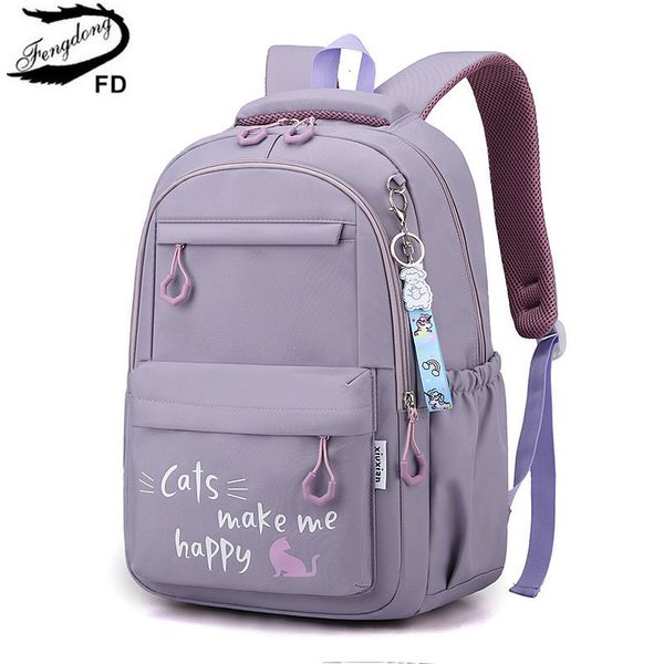 Mochilas Fengdong Kawaii Mochila Escolar para Meninas Bonitos Sacos de Escola À Prova D 'Água Bookbag Adolescentes Estudante Universitário Grande Viagem Ombro Bag 230906