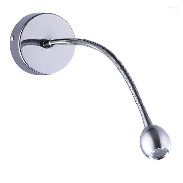 Wall Lamp Flexible Gooseneck Lighting Angle Can Be Adjusted LED Light Bedside Reading For Home El Villa Apartment 3W Silve