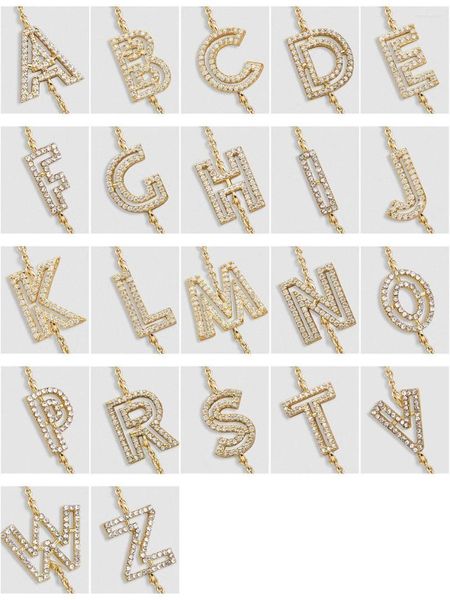 Ketten Top Qualität Frauen Mädchen Anfangsbuchstaben Halskette Gold 26 Buchstaben Charm Halsketten Anhänger Zirkon Schmuck Persönlich