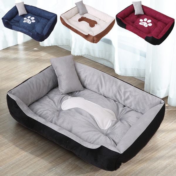 Canis canetas sofá macio camas de cachorro lã cama quente para pequeno grande plus tamanho à prova d 'água fundo pet gato outono inverno 230906