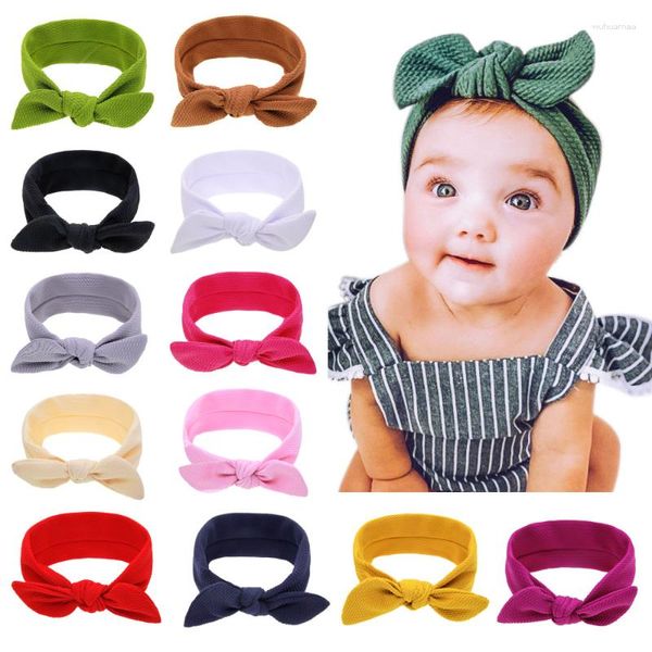 Accessori per capelli 1 pz Fascia elastica per bambini Copricapo Ragazza Fiocco Nodo Neonato Nato Bowknot Vestiti Turbante Bambini Bambini