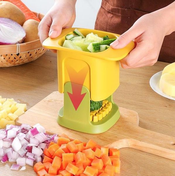 Multifuncional Vegetal Chopper Batatas Fritas Cortador Doméstico Mão Pressão Cebola Dicer Pepino Batata Slicer Ferramentas de Cozinha SN6256