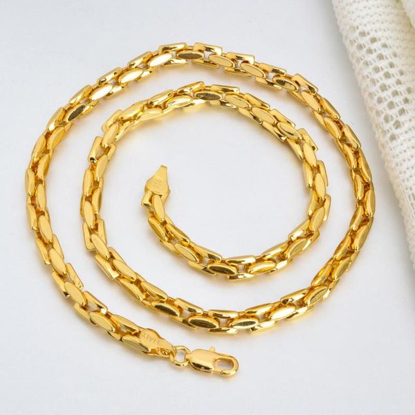 Ketten ZEADear Schmuck Kubanische Kette Halskette Für Männer Frauen Basic Punk Kupfer Curb Link Choker Vintage Gold Farbe Solide Metall colla