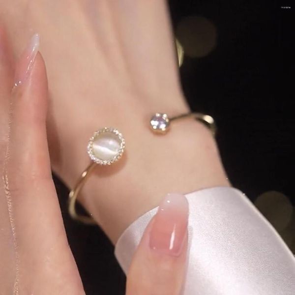 Armreif Mode Spin The Opal Split Armband für Frauen Zirkon Luxus Designer Eleganz Armbänder Schmuck Armreifen Geschenke