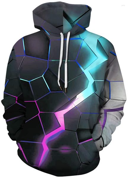 Erkek Hoodies İlkbahar ve Sonbahar Hareket Moda UNISEX 3D Desen Erkekler İçin Kapüşonlu Kadın Sweatshirt Büyük Cepleri ile Günlük Külot Hoodie