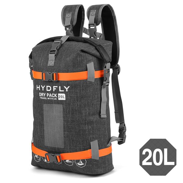 Mochila ao ar livre impermeável saco seco rio trekking flutuante roll-top mochila deriva natação esportes aquáticos saco seco 10l / 15l / 20l 230907