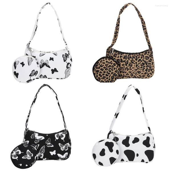 Sacos de noite Bolsa feminina moda axilas saco de lona axila com bolsa de moedas hobo animal impressão compras feminino embreagem tote bolsa