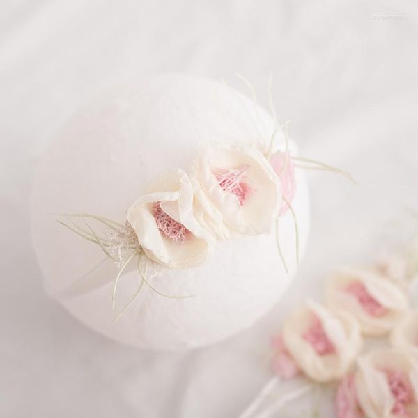 Saç Aksesuarları Bebek kız elastik çiçek kafa bantları prenses bebek pografi el yapımı doğumlu başlık po sahne