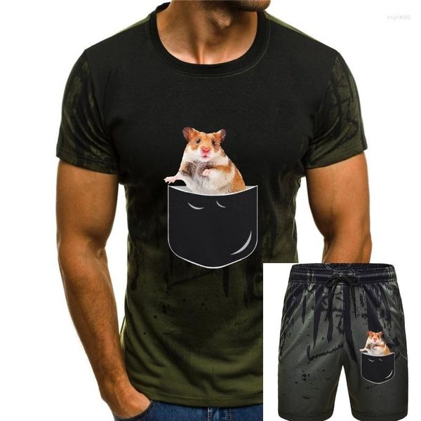 Camiseta masculina com bolso, camisa de hamster engraçada em presente, moletom com capuz de manga comprida, capuz, verão/outono