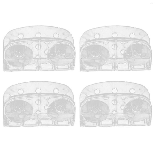 Armazenamento de cozinha 4pcs pia recipiente de sabão sponge sponger office office de parede de plástico transparente 10.8x4.3x6cm Hole de drenagem rack de banheiro