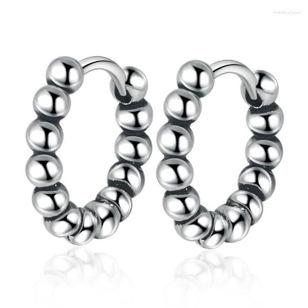 Brincos de argola na moda 925 prata esterlina aros para mulheres acessórios de festa bolas fofas joias femininas pretas mais recentes