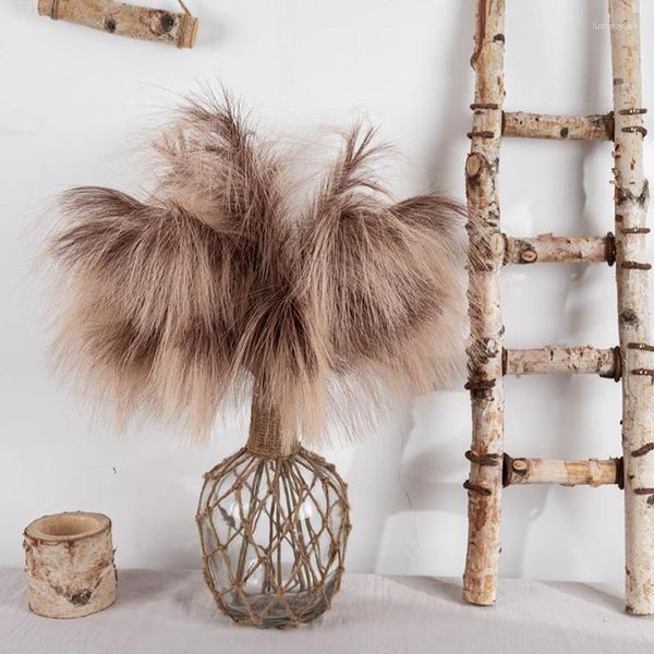 Fiori decorativi 75CM Fluffy Pampas Erba Boho Decor Artificiale Morbido Fiore di canna per la stanza del vaso Decorazione della casa della festa nuziale Falso