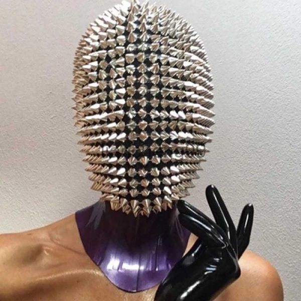 Partymasken Halloween-Maske mit besetzten Spikes Vollgesichtsjuwel Margiela Gesichtsbedeckung Halloween Cosplay Lustige Maske Vollkopfhelm Cosplay Requisiten x0907