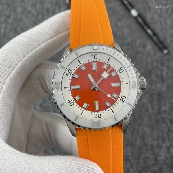 Наручные часы 2023, мужские роскошные автоматические механические часы, 46 мм, разноцветный резиновый ремень, модные спортивные брендовые часы