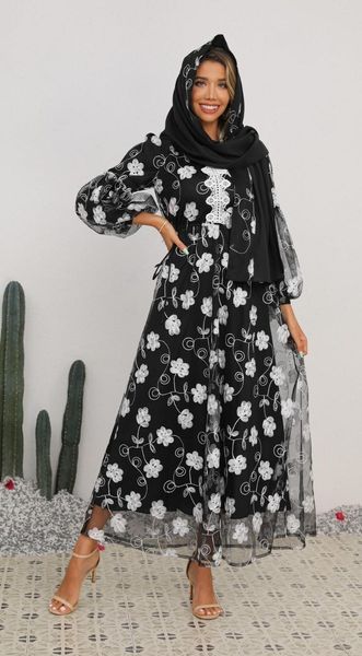 Этническая одежда Абая для женщин Арабский ислам Дубай Длинное платье Черный кафтан Кафтан Ближний Восток Турция Платья Африканский дизайнерский женский