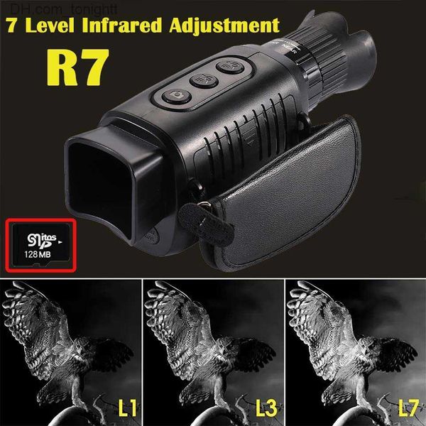 Telescopi Dispositivo per visione notturna a infrarossi HD R7 Telescopio monoculare digitale con zoom 5X Telecamera esterna 1080P con giorno notturno a doppio uso per la caccia Q230907