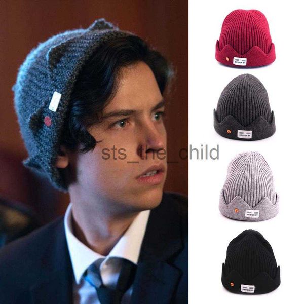 Beanie / Skull Caps 2020 Nova Alta Qualidade Inverno Riverdale Jughead Jones Cosplay Knit Beanie Mulheres Homens Tópico Exclusivo Coroa Chapéu Lã Soft Man Cap X0907