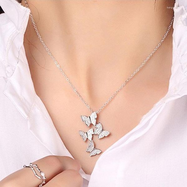 Correntes Lamoon Butterfly Pingente Colar para Mulheres 925 Sterling Silver Chain Gold Vermeil Fine Jewelry Delicate Gift Ni085