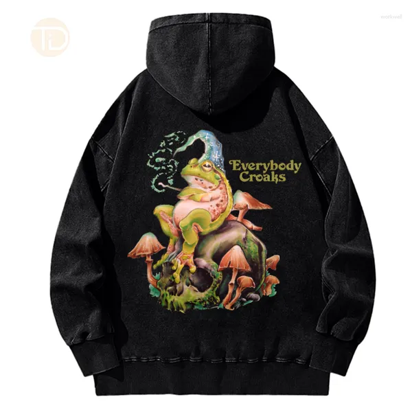 Erkek Hoodies Boys Sweater Retro Modaya Marka Sonbahar ve Kış Karikatür Deseni Niche Hoodie