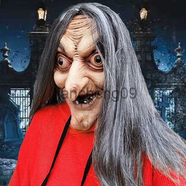 Partymasken Halloween Weibliche Hexenmaske Spukhaus Fluchtraum Dress Up Voller Kopf Maskerade Party Charakter Spielen Gruselige Horrormaske x0907