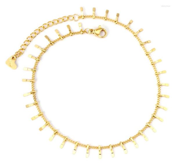 Fußkettchen Böhmen-Armband Fußkettchen für Frauen Edelstahl Quaste Seestern Charm Goldfarbe Gliederkette am Fuß Modeschmuck Geschenk