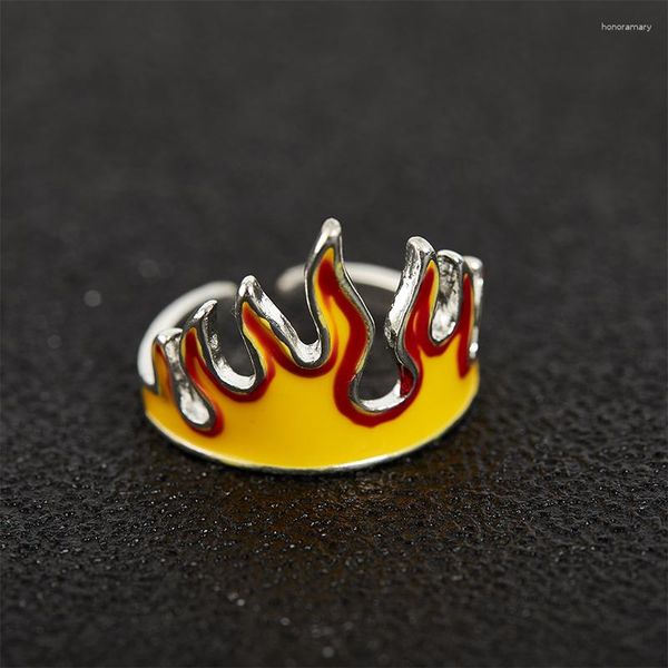 Anelli a grappolo Goth Punk Flame Ring Donna Uomo Ragazza Ragazzi Festa di apertura Hip Hop