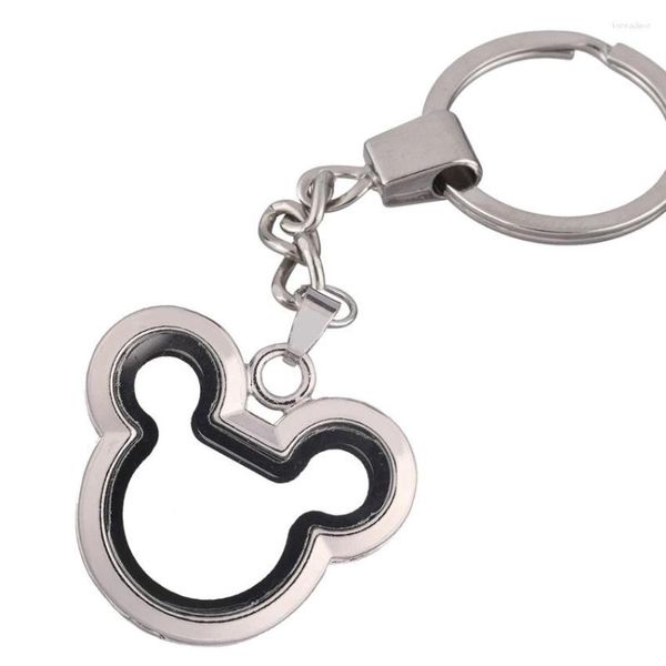 Schlüsselanhänger 1 Stück Gute Qualität Strass Maus Kopf Glas Medaillon Magnet Offene Schlüsselanhänger