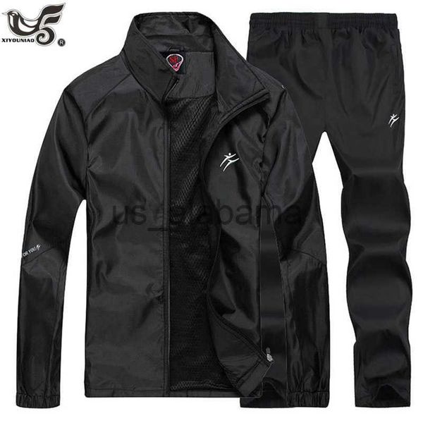 Tute da uomo Set di abbigliamento sportivo da uomo Pantaloni da palestra casual Tuta da corsa Uomo Autunno One Piece Giacca college + Pantaloni Tuta sportiva Abbigliamento di marca x0907