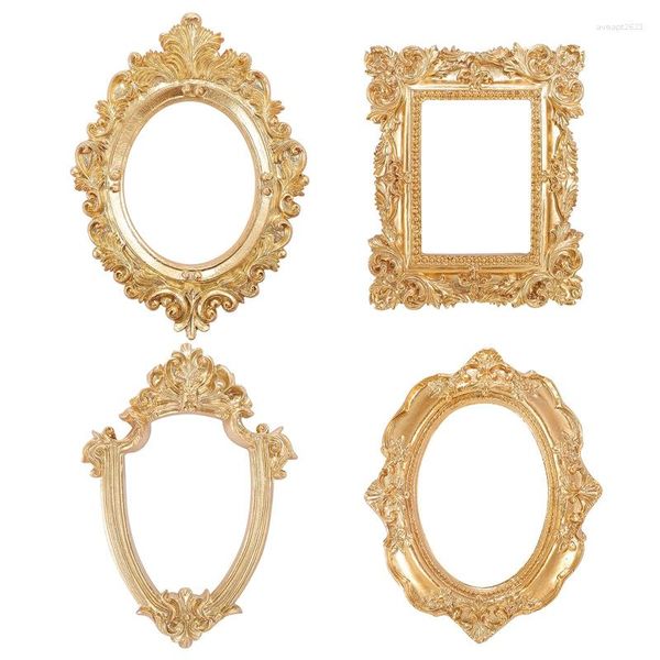 Frames 4 Stück Vintage Bilderrahmen Antik Po Wandbehang Tischplatte Display Weihnachten Urlaub Home Decor