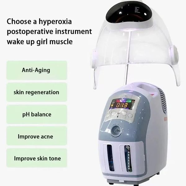 Multifunktionale Househoid-Sauerstoffstrahlmaschine, siebenfarbige LED-Lichttherapie, Gesichtsaufhellung, Falten, Remova, Anti-Aging-Hautverjüngungsausrüstung für den Spa-Schönheitsgebrauch