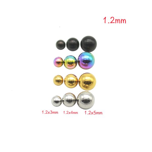 Labret Lip Piercing Jóias 200pcs Parafuso Bola Simples Substituição Stud Orelha Sobrancelha Anel Língua 16G Moda Corpo Preto Cor Ouro Arco-íris 230906