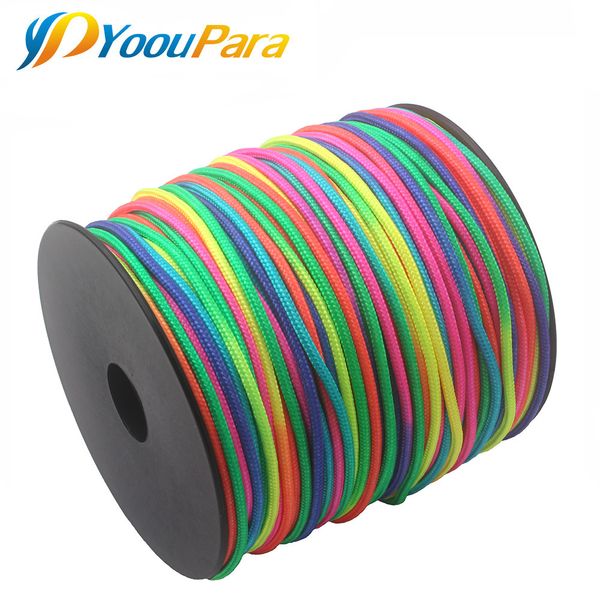 Gadget da esterno 2mm 100 metri Arcobaleno Paracord Corda 1 filo Cordino per paracadute Arrampicata Campeggio Attrezzatura di sopravvivenza Bracciale 230906