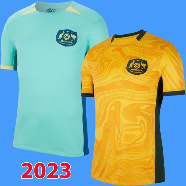 2023 camisas de futebol da Austrália em casa 23 24 camisa de futebol masculina da Austrália