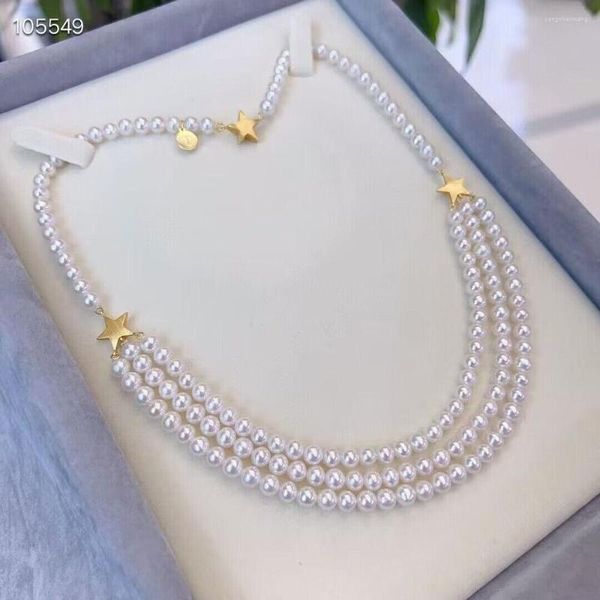 Ketten Wunderschöne 5–6 mm Südsee-Perlenkette aus natürlichem Weiß, 45,7 cm, 48,9 cm, 50,8 cm, Schmuck, Sterling-Silber 925, Halsreif