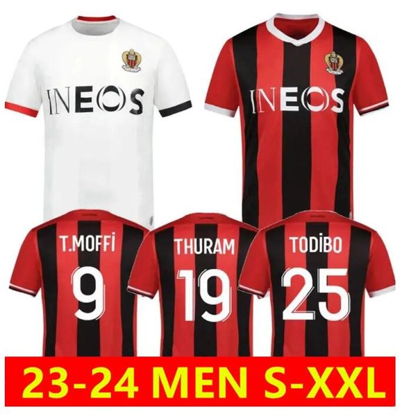 23 24 OGC Nice FC Futebol Jerseys DELORT MELOU GOUIRI 2023 2024 Ogcnice Camisas de futebol DOLBERG DANTE KAMARA ATAL Maillot De Foot Home Away Real