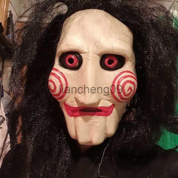 Partymasken Halloween Party Kostüm Latex Horror Saw Maske Film Horror Die Puppe Puzzle Vollkopfmaske Kostüm Partyzubehör x0907