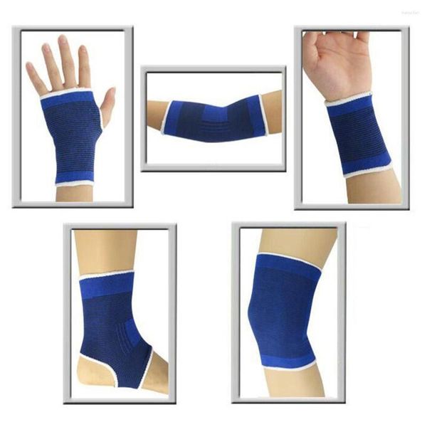 Diz pedler 2pcs Elastik Spor Koruma Bandı Dirsek Fitness Gym Wristband Sleeve Elastik Bandaj Pad ayak bileği desteği