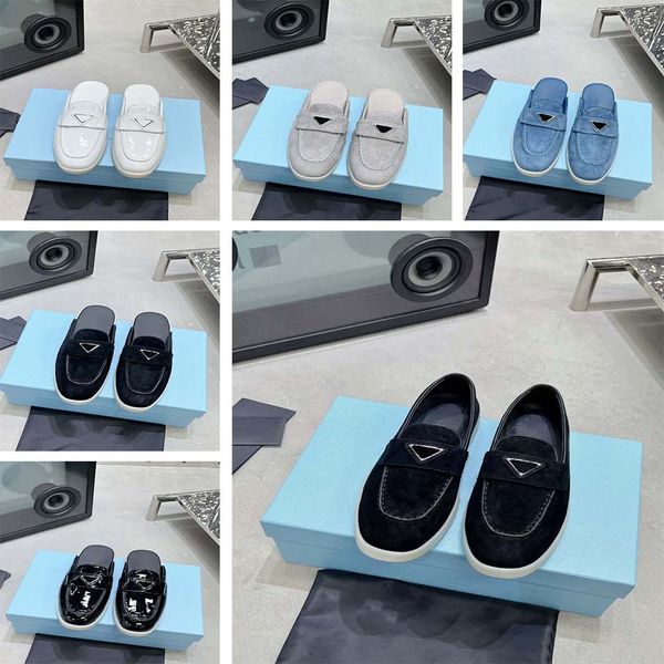 Klassischer Slipper-Designer mit rundem Kopf, Baotou-Halbschuh, Damenschuhe, flacher Boden, hochwertiges Leder, Slip-on-Schuh, Lefu-Schuhe