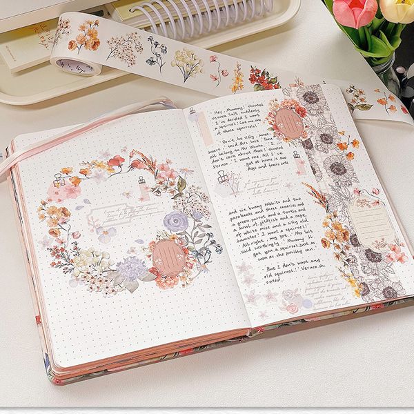 Nastri adesivi Canada Nastro Washi di marca originale 34 rotoli Bouquet di fiori Ampio mascheramento con fustellatura Journaling Materiale per scrapbooking fai da te 2016 230907