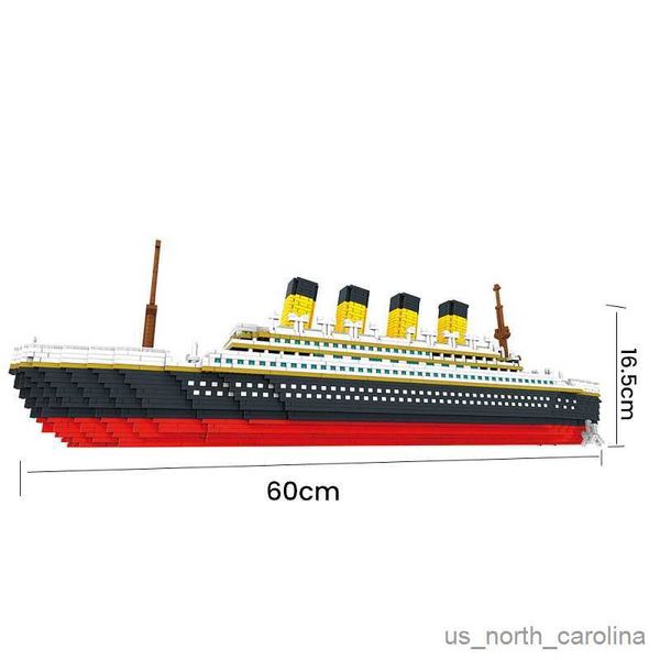 Блоки 3800 шт. блоки Титаник модель корабля модель лодки DIY собрать строительные блоки классические кирпичные игрушки подарок на день рождения для детей R230907