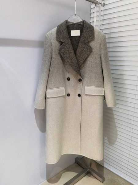 Giacche da donna 2023Autunno e inverno Cappotto in cashmere che cambia colore Design con spalline Versione invincibile