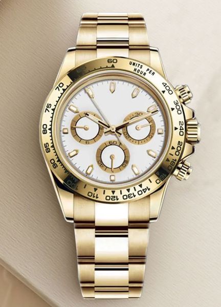 Mens Watch Designer de Alta Qualidade Luxo Mecânico Cerâmica Bezel Vidro Safira Panda Movimento Automático Relógio Homens para Venda Montre de Luxe Relógios de Pulso Dourados