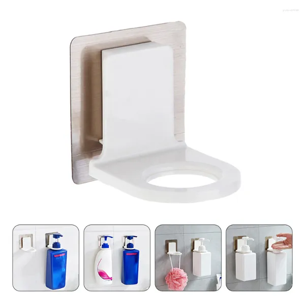 Dispenser di sapone liquido 10 pezzi Porta gel doccia Punch Appendiabiti gratuito Mensola per bagno Montaggio a parete Gancio per bottiglia Supporto per pompa