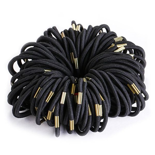 100-teiliges Set, schwarze elastische Haarbänder für Mädchen, modische Damen-Scrunchie-Kaugummi für Haar-Accessoires, elastische Haarbänder2327