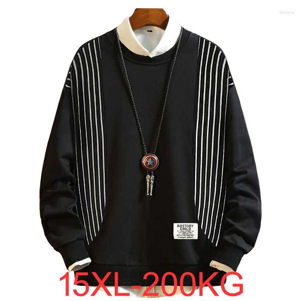 Felpe con cappuccio da uomo Felpe oversize Taglie forti Maglione allentato casual 15XL 14XL 13XL 12XL Camicia calda in velluto Abbigliamento termico da uomo